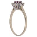 9ct Yellow Gold 0.15ct Brilliant Cut Diamond and Ruby Cluster Ring