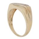 9ct Yellow and White Gold 0.15ct Diamond Signet Ring