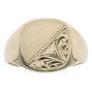9ct Yellow Gold Square Patterned Signet Ring