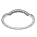 9ct White Gold 0.11ct Diamond Wishbone Ring
