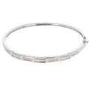 9ct White Gold 0.15ct Brilliant Cut Diamond Hinged Bangle
