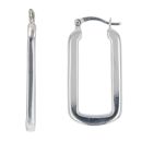 Silver Rectangular Hoop Earrings By Icesia