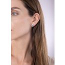 9ct White Gold Swiss Blue Topaz And 0.14ct Natural Diamond Emerald Cut Studs