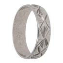 9ct White Gold Patterned Wedding Band 5.6mm
