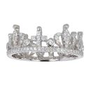 Silver Cubic Zirconia Crown Ring by Icesia