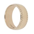 9ct Yellow Gold Patterned Edge Wedding Band 7.5mm