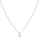 9ct Yellow Gold 0.15ct Diamond Solitaire Pendant and Chain 18"