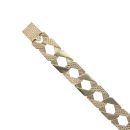9ct Yellow Gold Patterned Curb Bracelet 8"