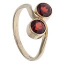 9ct Yellow Gold Garnet Two Stone Ring
