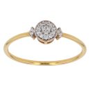 22ct Yellow and White Gold Cubic Zirconia Cluster Ring