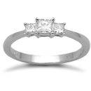 18ct White Gold 0.52ct Diamond Trilogy Ring