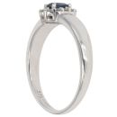 9ct White Gold 0.15ct Diamond And Sapphire Cluster Ring