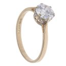 14ct Yellow Gold Cubic Zirconia Solitaire Ring