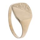 9ct Yellow Gold Square Half Patterned Signet Ring