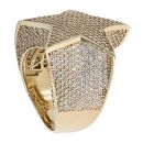 9ct Yellow Gold Cubic Zirconia Star Signet Ring