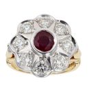 18ct Yellow Gold Ruby And Diamond Ring
