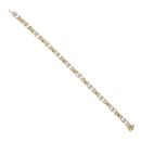 14ct Yellow and White Gold 0.05ct Diamond Bracelet 7"
