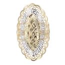 14ct Yellow And White Gold Greek Key Ring