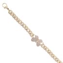 9ct Yellow Gold Cubic Zirconia Butterfly Belcher Bracelet 6"