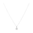 Sterling Silver Cubic Zirconia Halo Pendant and Chain 16" by Icesia