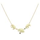 18ct Yellow Gold Multi Gemstone Elephant Twist Necklace 18"