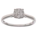 9ct White Gold 0.25ct Brilliant Cut Diamond Cluster Ring