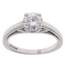 9ct White Gold Moissanite Single Stone Ring