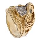 9ct Yellow Gold Cubic Zirconia Saddle Ring