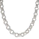Silver Patterned Cubic Zirconia Belcher Chain 24"
