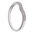 9ct White Gold 0.15ct Diamond Two Row Wishbone Ring