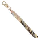 9ct Yellow, White and Rose Gold Twist Bracelet 7"