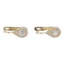14ct Yellow Gold Cubic Zirconia Teardrop Cluster Stone Set Earrings