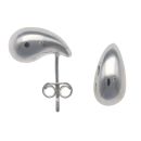 Silver Chunky Teardrop Stud Earrings By Icesia