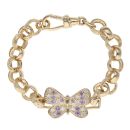 9ct Yellow Gold Cubic Zirconia Butterfly Belcher Bracelet 6.5"