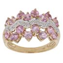 9ct Yellow Gold 0.05ct Brilliant Cut Diamond and Sapphire Fancy Cluster Ring