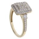 9ct Yellow Gold 0.63ct Brilliant Cut Diamond Cluster Ring