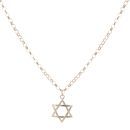 9ct Yellow Gold Star Of David Pendant And Chain 18"