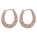 9ct Yellow Gold Medium Champagne Crystal Hoop Earrings