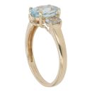9ct Yellow Gold Aquamarine Three Stone Ring