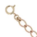 9ct Rose Gold Heart Padlock Charm Bracelet 7.5"