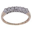 9ct Yellow Gold 0.25ct Brilliant Cut Diamond Half Eternity Ring