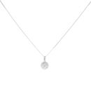 18ct White Gold 0.55ct Brilliant Cut Diamond Cluster Pendant And Chain 18"