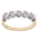 18ct Yellow and White Gold 0.50ct Brilliant Cut Diamond Five Stone Ring