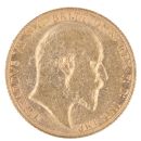 1906 Edward VII Large Head UK Full Sovereign Coin