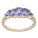 9ct Yellow Gold Tanzanite Five Stone Ring