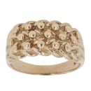 9ct Yellow Gold Three Row Keeper Ring