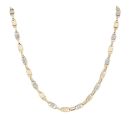 14ct Yellow and White Gold Diamond Cut Chain 24"