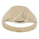 9ct Yellow Gold Half Patterned Signet Ring