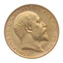 1908 Edward VII Large Head UK Half Sovereign Coin