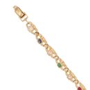 14ct Yellow Gold Multi Gemstone Bracelet 7.5"
